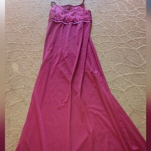 I.N. San Francisco RED EMBELLISHED MAXI STRETCH Dress MEDIUM VINTAGE 90's